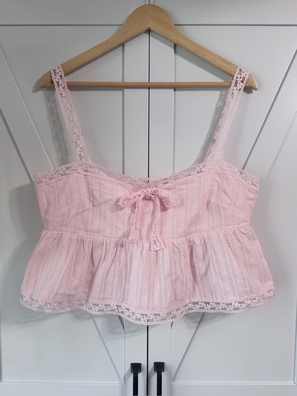 Altar’d State pink 100% cotton babydoll cami - size XL